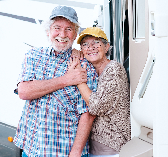 Older couple enjoyinh thier RV